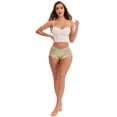 thumbnail image 5 of DARING DIVA Women's High-Waisted Extended Crotch Panties 3 Pcs XL Black, Yellow, Green, 5 of 6