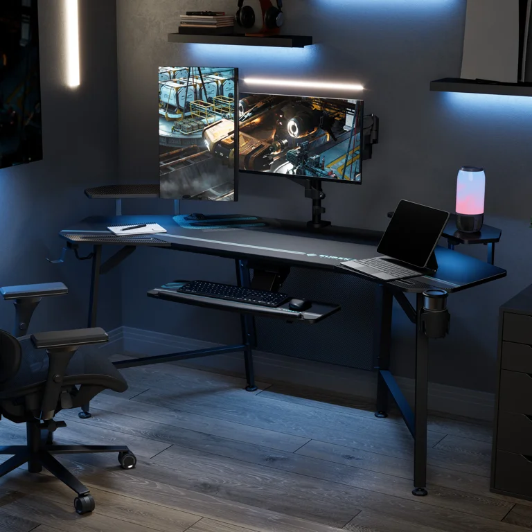  EUREKA ERGONOMIC Gaming Desk with Led Lights, 72