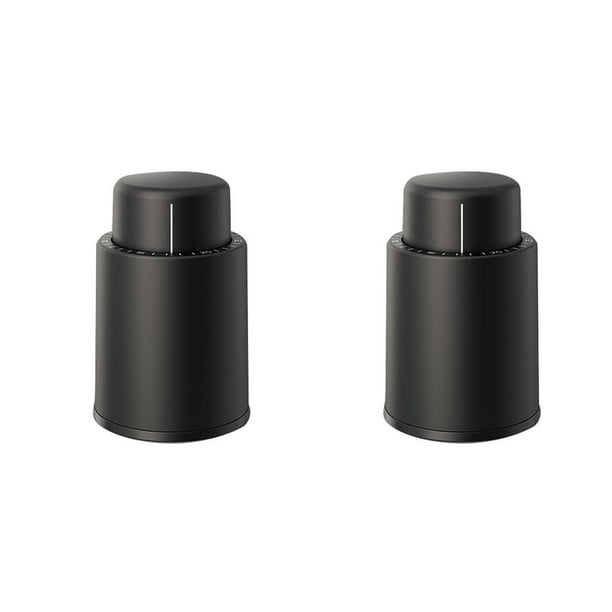 Inteprter Tapón de botella de vino tinto de corcho al vacío, protector de tapa al vacío, sellador fresco con báscula digital, color negro Type1 NO1 Inteprter CBP121101