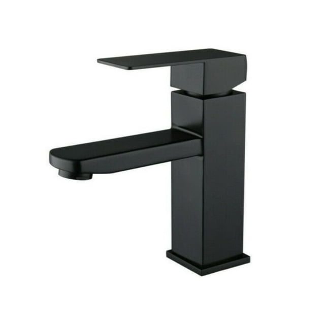 Grifo para Lavabo de Baño GJ de Acero Inoxidable Negro Mate, Diseño de una Sola Manija y un Orificio para Lavabos y Tocadores Comerciales de RV, Duradero para una Elegancia Moderna.