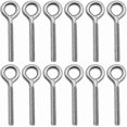 thumbnail image 1 of Paquete de 12 cáncamos de acero inoxidable 304, cáncamos roscados para columpios de maquinaria exterior - M4, 1 of 5