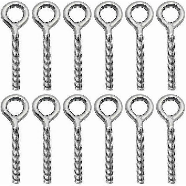 Paquete de 12 cáncamos de acero inoxidable 304, cáncamos roscados para columpios de maquinaria exterior - M4