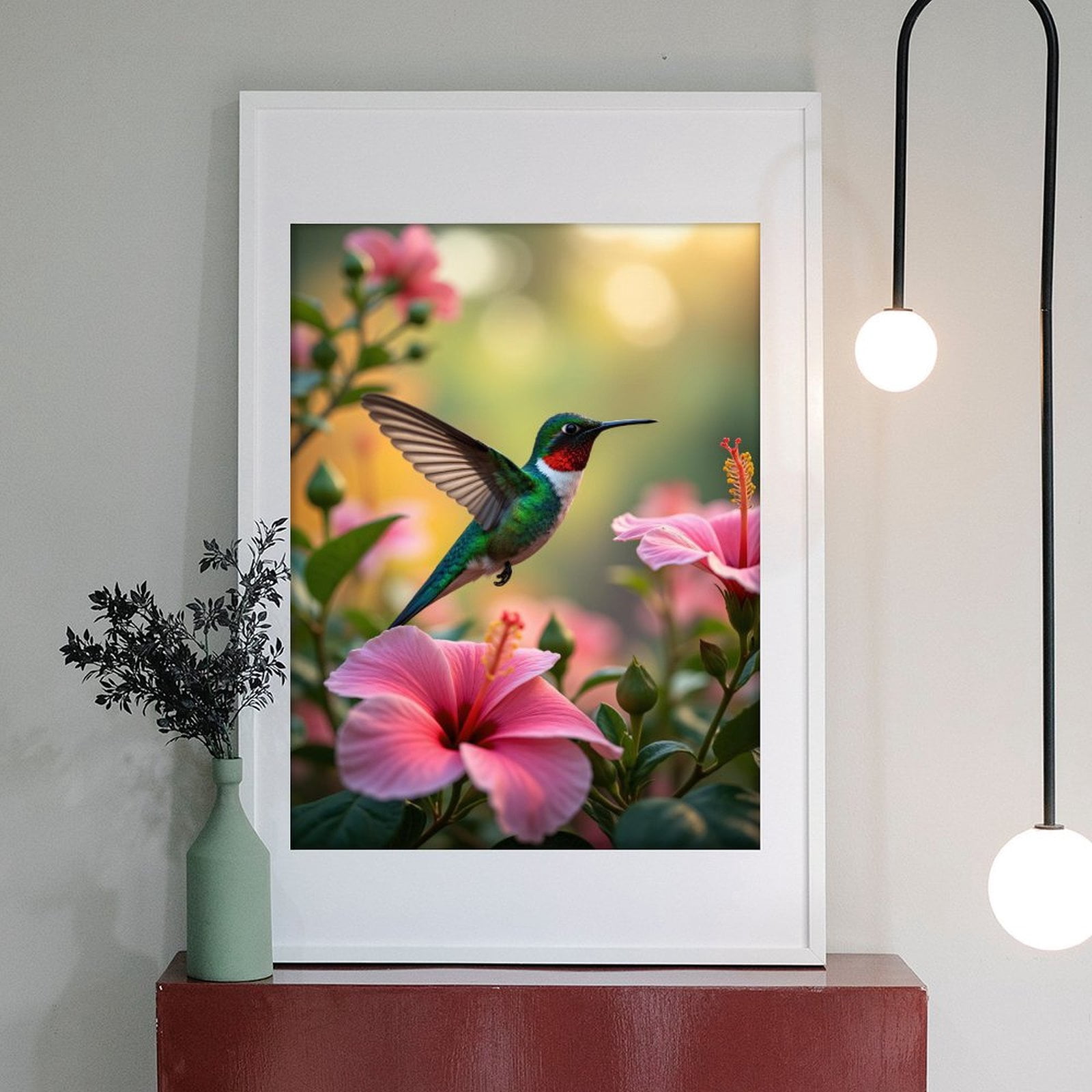 Diamond Art Kit for Adults, Hummingbird Among Pink Blossoms Diamond Painting for Adults Beginners, 5D DIY Diamond Art Painting Kits, Colorful Diamond Painting Craft for Home Decor 12x16