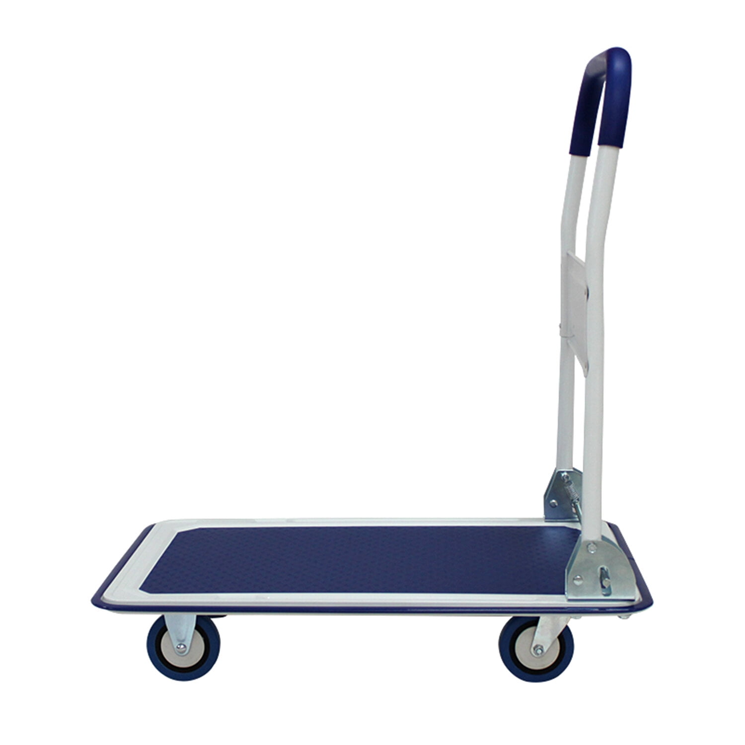 Dolly, 660 lbs. Capacity Platform Truck Hand Flatbed Cart Dolly Folding Moving Push Heavy Duty Rolling Cart in Blue, Blue Hand Truck,Steel Furniture Dolly