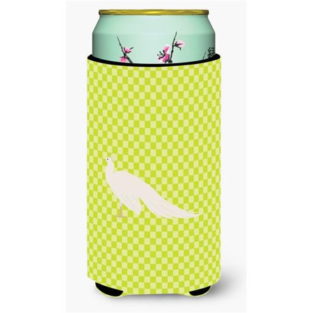 

White Peacock Peafowl Green Tall Boy Beverage Insulator Hugger