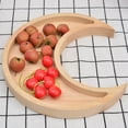 thumbnail image 4 of Bandeja de madera con forma de luna, bandeja de frutas de escritorio, plato para aperitivos del hogar, plato de almacenamiento de madera, 4 of 6
