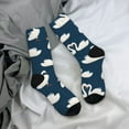 thumbnail image 5 of Pofeuu White Swam Print Crew Socks, Adult Running Hiking Socks for Youth and Adult, 5 of 6