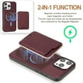thumbnail image 3 of Allytechgroup for iPhone 13 Pro Max Phone Case with Card Holder [Compatible with Magsafe Wireless Charging] Slim PU Leather Magnetic Wallet Back Flip Case Soft TPU Bumper Shockproof Cover, Winered, 3 of 7