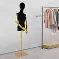 thumbnail image 6 of 1 PCS Female Mannequin, Height Adjustable Display Mannequin Body 150-200 cm/ 59. 06-78. 74 in, Half Body Mannequin for Clothing Display, Detachable Arms(Black, Gold), 6 of 10