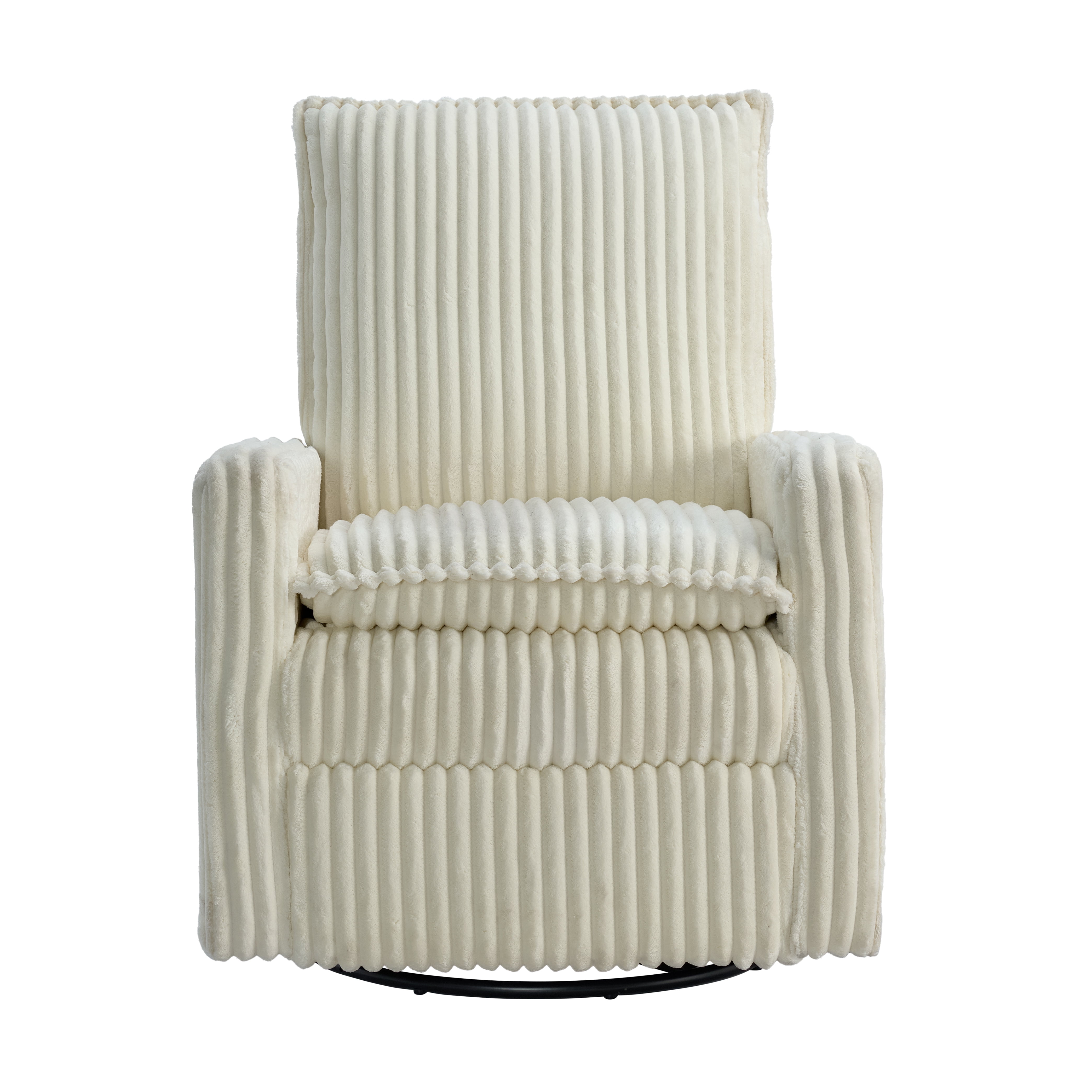 Oxford Baby Uptown Upholstered Glider Recliner Rocking Chair 360° Swivel for Nursery and Living Room – Corduroy Pearl White​