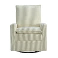 thumbnail image 4 of Oxford Baby Uptown Upholstered Glider Recliner Rocking Chair 360° Swivel for Nursery and Living Room – Corduroy Pearl White​, 4 of 11