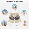 thumbnail image 6 of FORMRS Boys Swim Trunks Quick Dry Mesh Liner Boardshorts Sizes XS-XL, Beige Record, 6 of 7