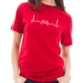thumbnail image 3 of Oversized Video Game Contoller Heartbeat Graphic Short Sleeve Cotton Jersey T-Shirt - Red 3XL, 3 of 4