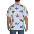 thumbnail image 5 of Vsdgher Sea Turtle Whale Print Men's Wrinkle Free Untucked Cuban Shirt Business Casual Button Down Shirts Short Sleeve Shirt, 5 of 7