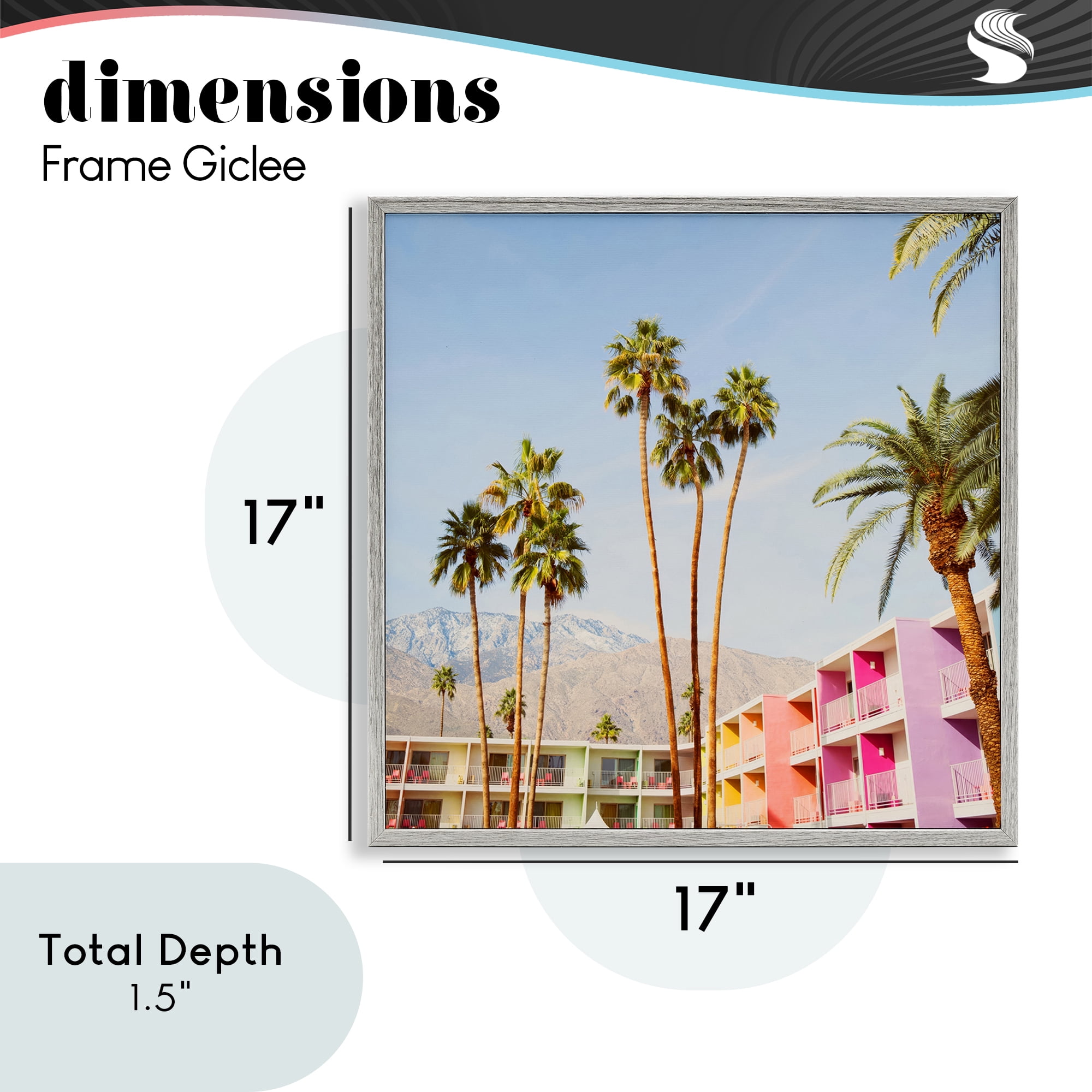 Looming Palms over Resort Gray Framed Giclee Art, design by LISH Creative