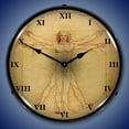 thumbnail image 2 of Collectable Sign and Clock Leonardo da Vinci Vitruvian Man  LED Lighted Premium Wall Clock, 2 of 6