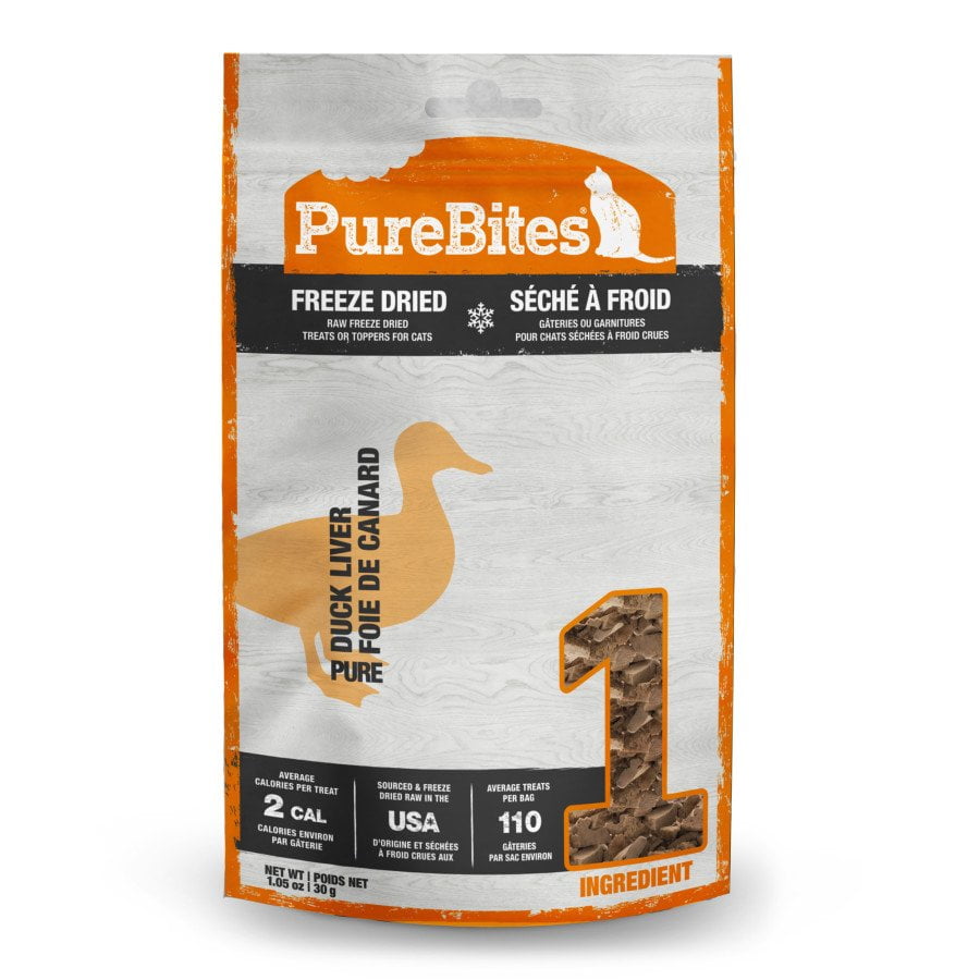 PureBites Duck Recipe Limited Ingredient Grain-Free Freeze Dried Cat Treat, 1.05 Oz