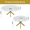 thumbnail image 7 of Miniyam Round Extendable Dining Table, Faux Marble Top with Yellow X-Shaped Steel Base, 43" to 59" Modern Kitchen Table for 4–6 People, Walnut, 7 of 7
