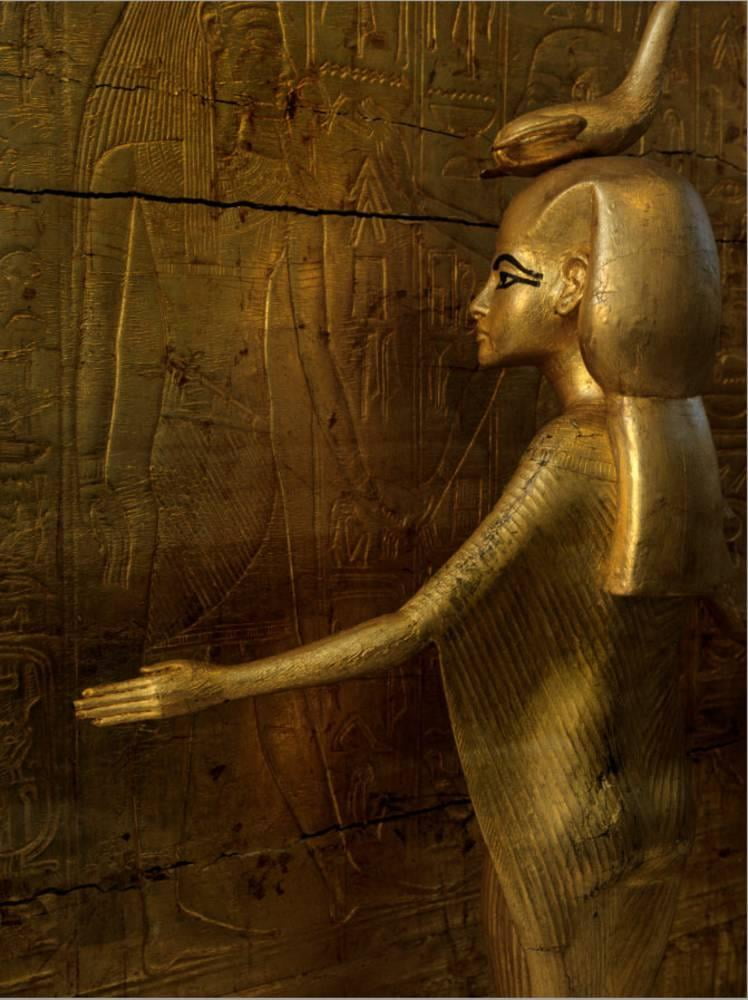 Detail of Goddess Selket, Pharaoh Tutankhamun, Egyptian Museum, Egypt,  World Culture Stretched Canvas Wall Art by Kenneth Garrett Sold by   