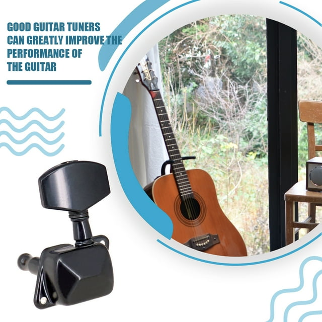 6 Pièces de Réglage Chevilles Noir Réglage Poignée Machine Têtes à Rouleaux Accessoires Guitares Pièces pour Remplacer le Type 1