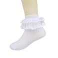 thumbnail image 5 of KAWELL 5 Pairs Toddler Baby Girls Ruffle Lace Socks Cotton Frilly Ankle Soft Dress children Princess Socks 2-15T, 5 of 8