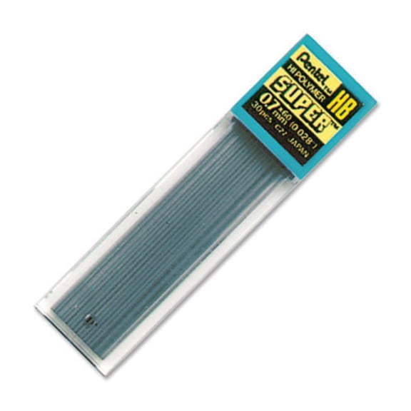 Super Hi-Polymer Lead Refills, 0.7mm Medium, HB, 30 Pieces
