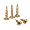 thumbnail image 1 of Unique Bargains #8 x 1' Carbon Steel Phillips Head Self Tapping Screws Gold Tone 100 Pack, 1 of 4