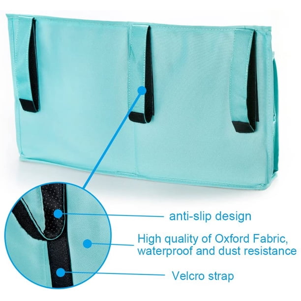 Organizador de cama - Bolsa de almacenamiento colgante junto a la cama con 8 bolsillos con correa para teléfono móvil, tableta, libros, pa?uelos, ideal para cama, dormitorios, hospital, carrito (verde) LingWen 8390612155345