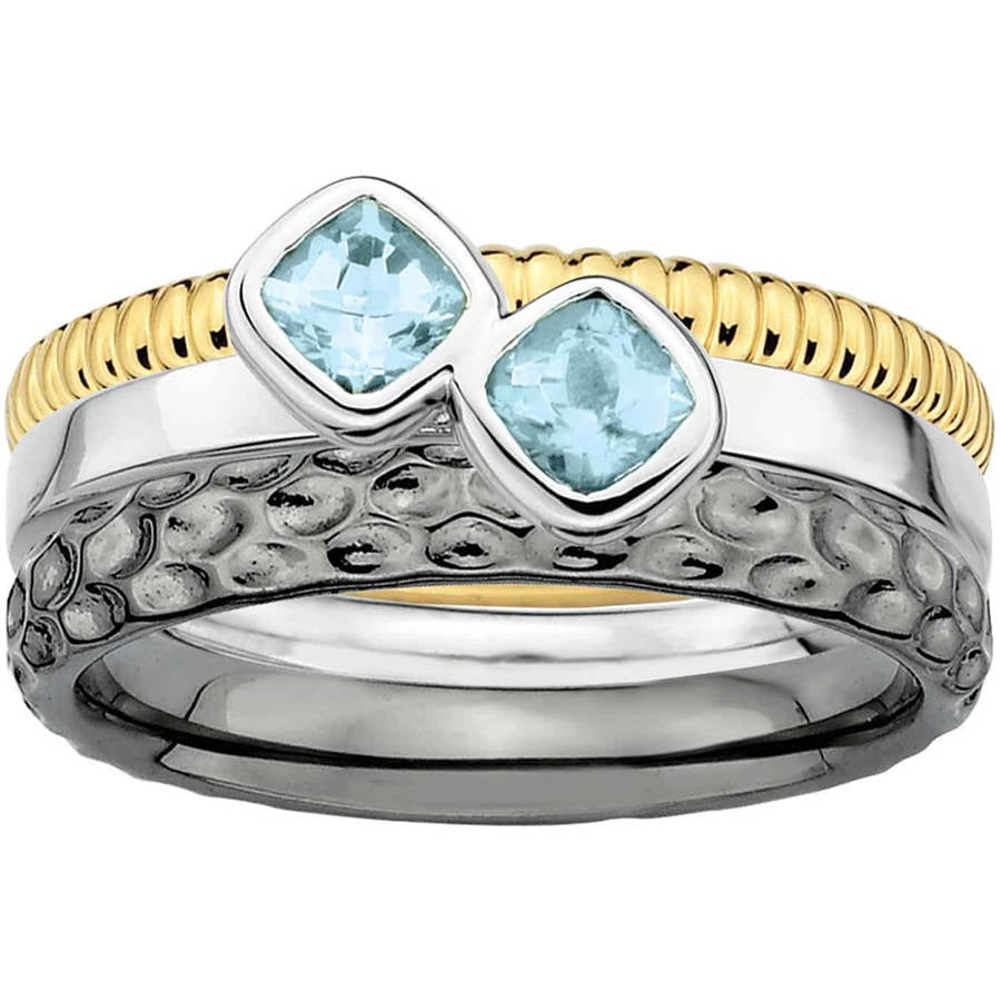 Primal Gold Sterling Silver Double the Fun Ring Set, available in