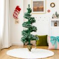 thumbnail image 4 of Gymax 2PCS 4 ft Pre-Lit Artificial Spiral Christmas Tree Entrance Tree w/ LED Lights, 4 of 10