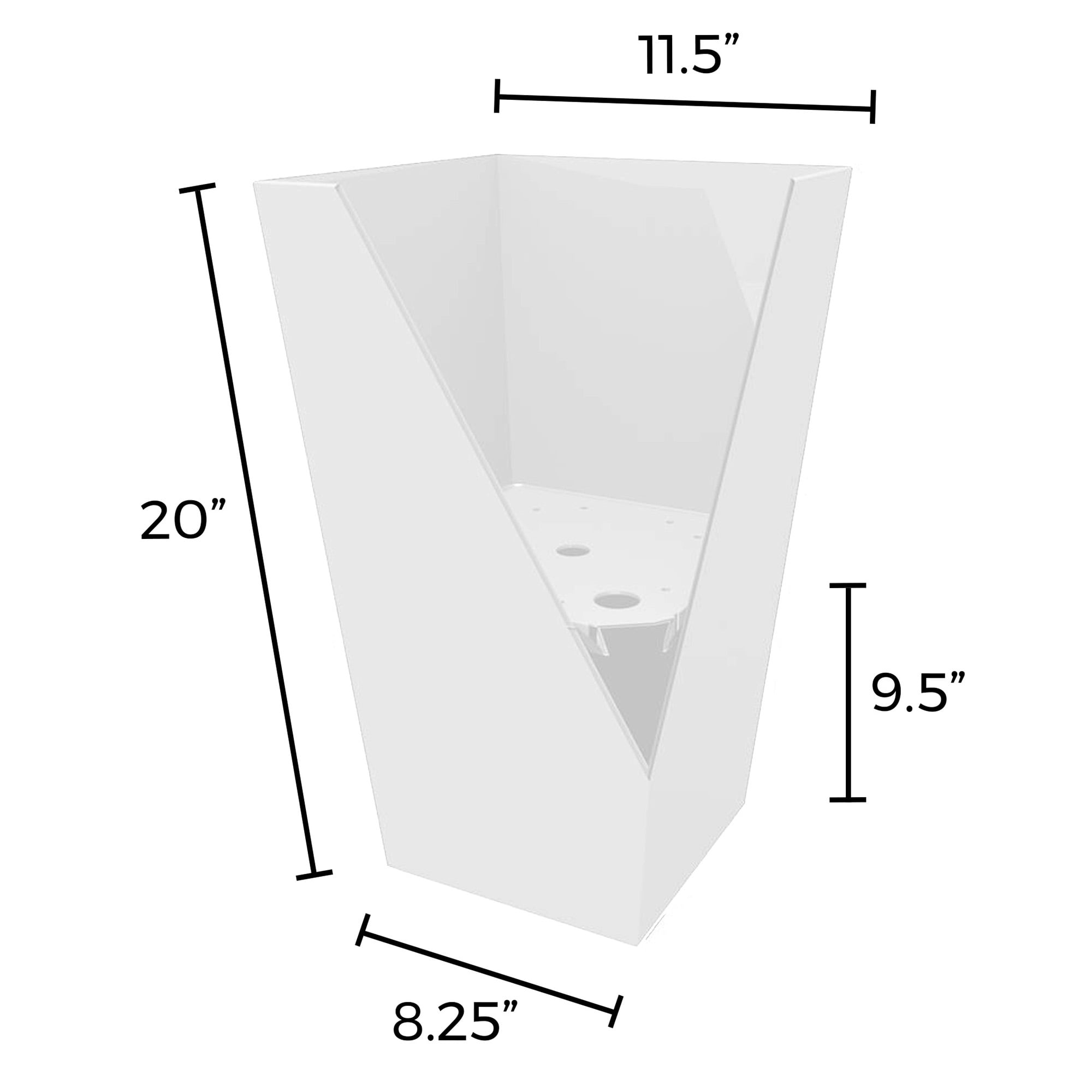 Bloem Finley 20" Tall Square Tapered Resin Planter, White
