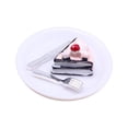 thumbnail image 2 of Pastel de Postre de Casa de Muñecas , Accesorios de Cocina de Casa de Muñecas, Juguetes de Cocina de Muñecas en Miniatura para Decoración de Pastel Negro Rosa Hugo Plato de casa de muñecas, 2 of 10