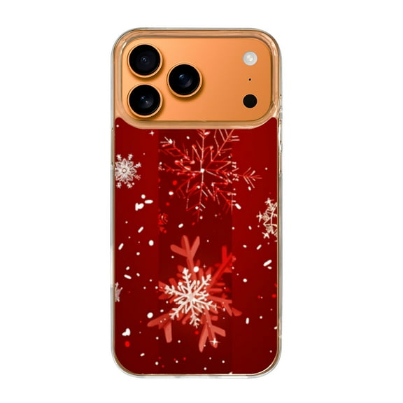 Case For Apple iPhone Air / 17 Pro / 17 Pro Max Series Case, Slim Thin Transparent Flexible Clear TPU Shockproof Phone Case For iPhone 17 Series, Christmas Snowflakes Red (7)