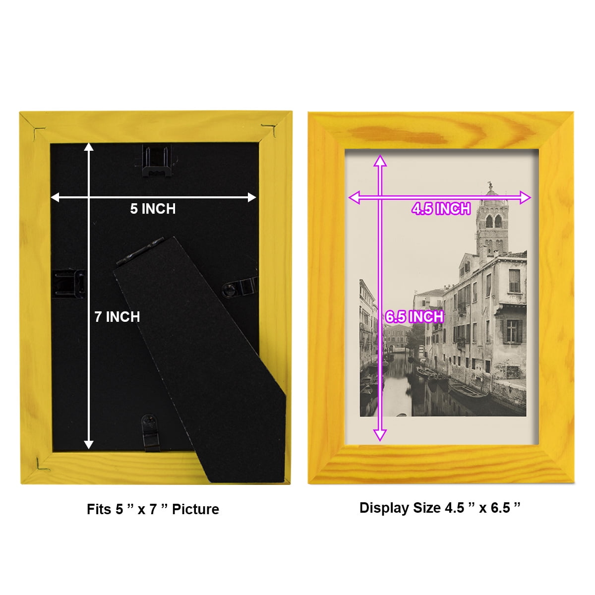 Vintage Views of Venice VII - Framed Print w/glass - Sunflower Yellow