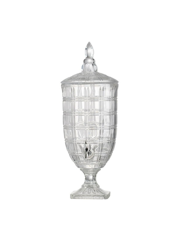 A&B Home 21" Lidded Drink Dispenser - Clear, Polished Silver