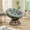 Light green, variant on Ergonomic Swivel Papasan Chair Thick Cushion 360° Indoor Outdoor