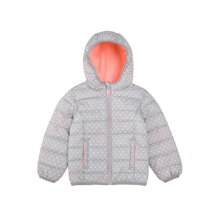Rokka&Rolla Baby Girls' Light Puffer Jacket Toddler Winter Coat, Sizes 18M-4T