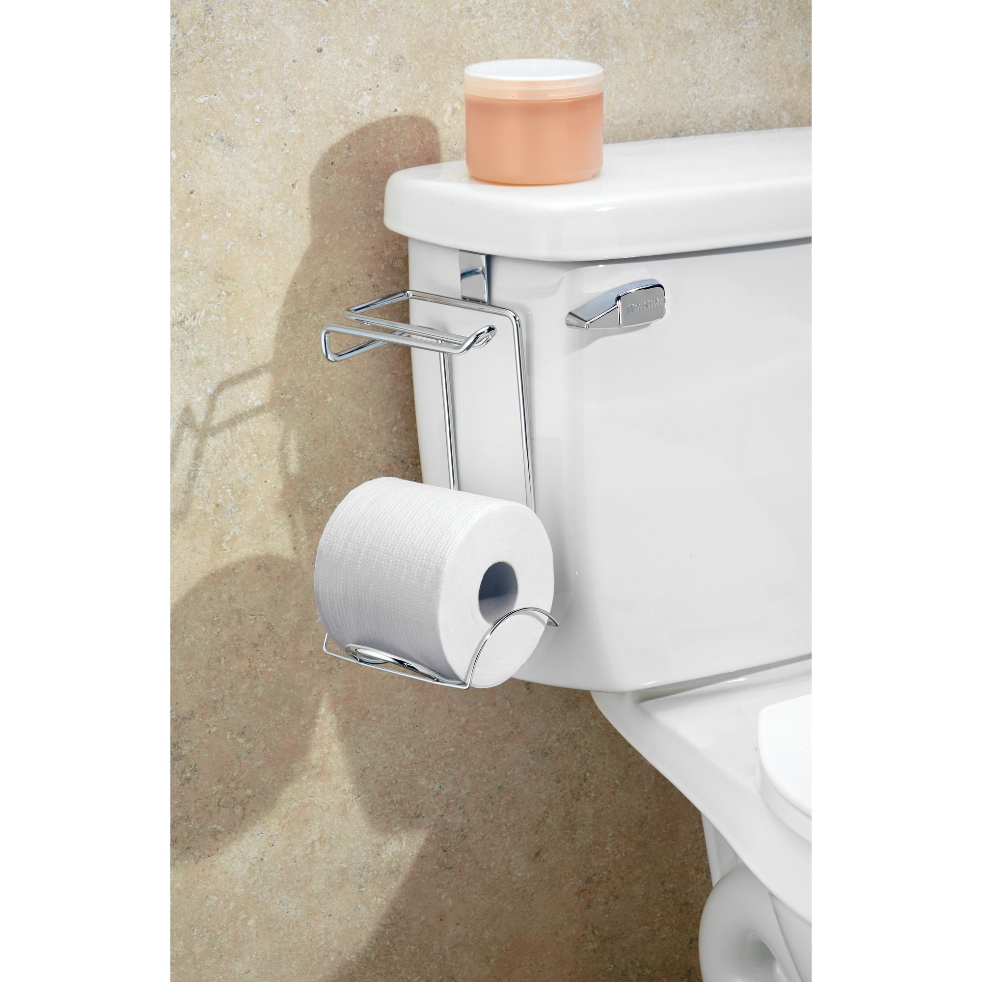 Interdesign Classico Over The Tank Tissue Holder Chrome Walmart Com Walmart Com