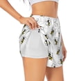 thumbnail image 3 of Lsque Bee Printed Women's Running Shorts with Liner Pockets,Elastic Quick Dry Workout Athletic Gym Yoga Shorts,Womens High Waist Shorts-Medium, 3 of 9