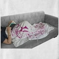 thumbnail image 6 of Hummingbird Soft Flannel Fleece Throw Blanket, Hummingbird Flies to the Flower Polkadots Flourishes Summer Garden Artwork, Cozy Plush for Indoor and Outdoor Use, 50" x 60", Pink Fuchsia, by Ambesonne, 6 of 6