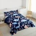 thumbnail image 3 of Homewish Cute Dinosaur Dino Full Size Comforter Sets,Wild Animal Bedding Comforter Set,Blue Tropical Leaves Bedding Sets For Kids,Luxury Bedroom Decor Reversible,3-Piece, 3 of 8