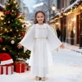 thumbnail image 2 of DHFJKG Girls Childrens Angel Dress Up Outfit Long Sleeve Ankle-Length Dress With Belt And Wings For Stage Performance Elegant Trendy Outfit, 2 of 5