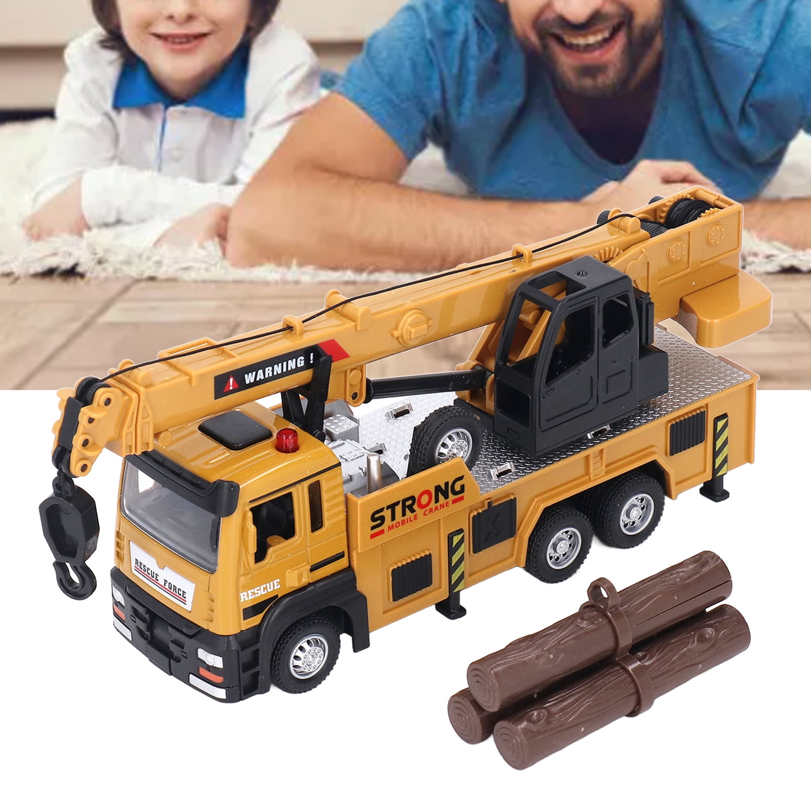 Crane Truck Toy, Engineering Vehicle Educational Vehicle Construction Truck Wiht Telescopic Boom Structure Light And Sound Effects