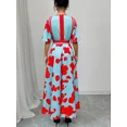thumbnail image 2 of OYYN Maxi Wedding Guest Dresses for Women Short Sleeve Deep V Neck Formal Dresses Thigh Slit Red Corset Dress, 2 of 7