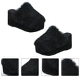 thumbnail image 6 of 1 Pair Thick Sole Plush Slippers Female High-heeled Slippers Footwear (Black), 6 of 9