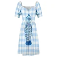 thumbnail image 5 of Pot de Gingembre Bleu et Blanc avec Vichy Robe Sans Manches Robe Élégante, 5 of 5