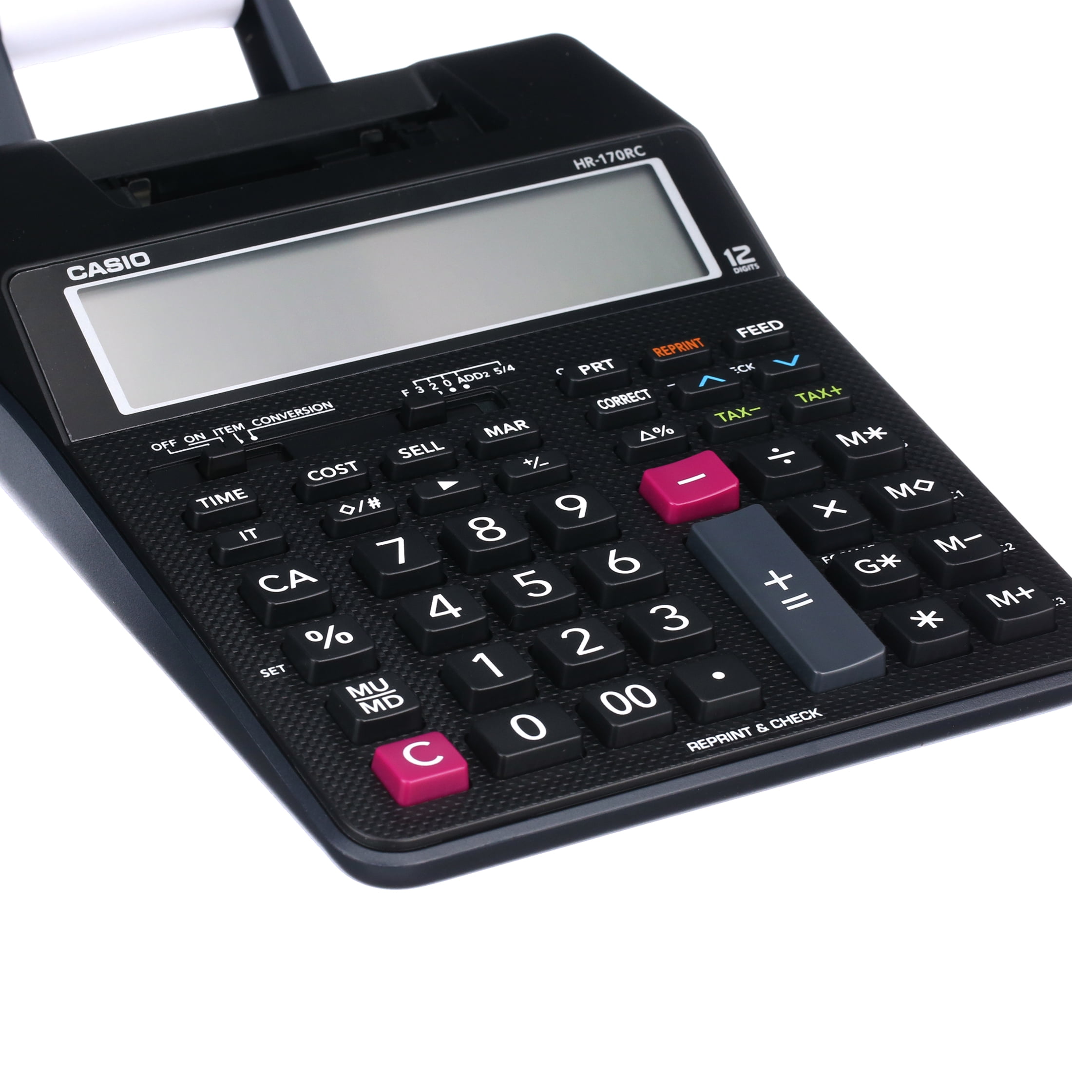 Casio HR 170RC Printing Calculator 2 Color 12 Digit Display
