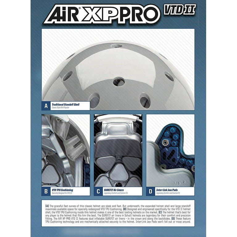 Schutt Adult Air Xp Pro Vtd II (No Mask) All Colors & Sizes