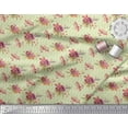 thumbnail image 2 of Soimoi Yellow Cotton Duck Fabric Leaves & Camellias Floral Printed Craft Fabric by the Yard 44 Inch Wide, 2 of 3
