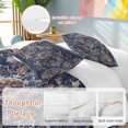 thumbnail image 3 of Navy Blue Boho Bedding 3 Piece Duvet Cover Set Full Size, Abstract Art Ethnic Vintage Geometric Soft Microfiber Comforter Cover with Zipper Closure & Pillowcases, Wrinkle & FadeResistant Quilt Cover, 3 of 9